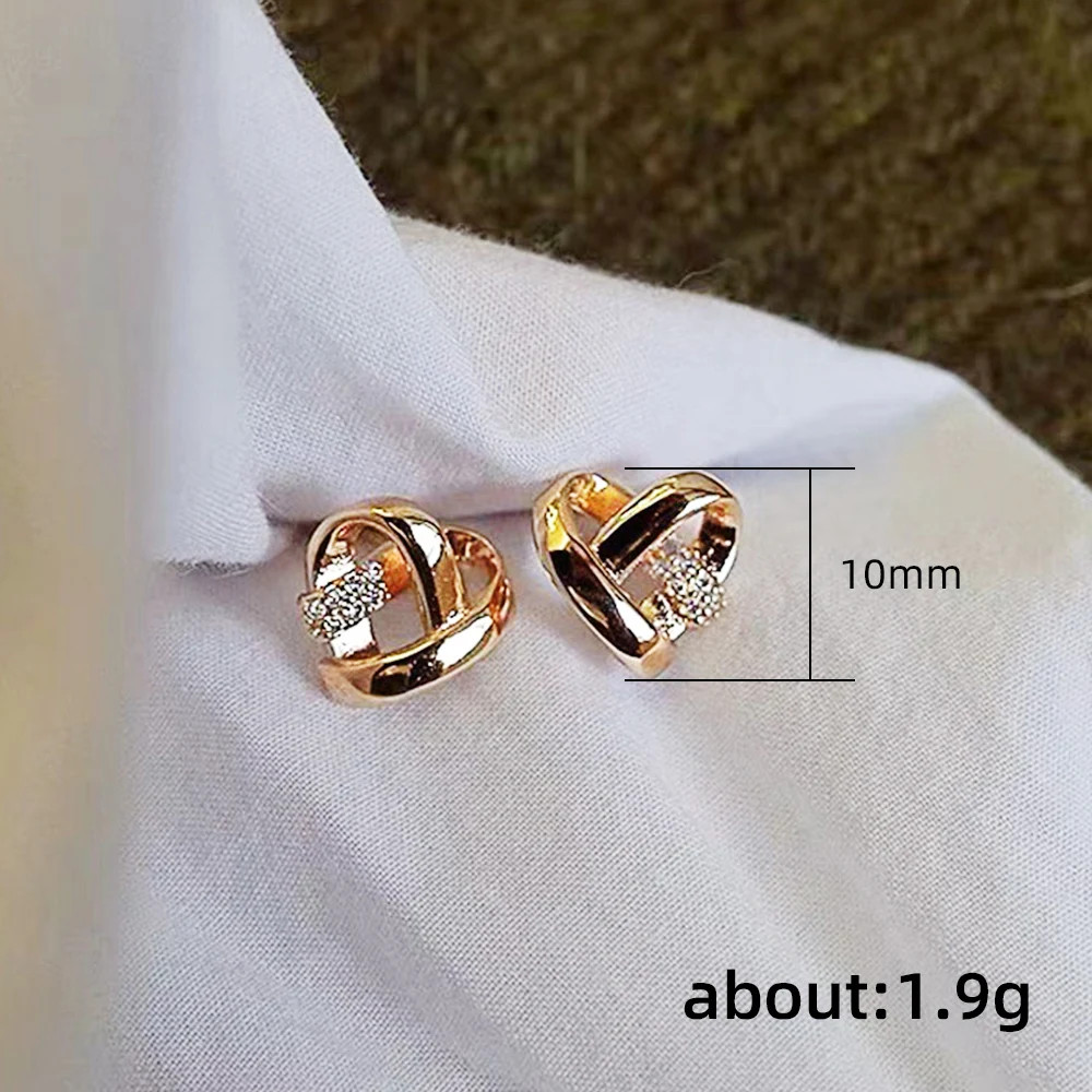 Huitan Eternity Love Earrings Ear Stud Piercing Silver Color/Gold Color Fashion