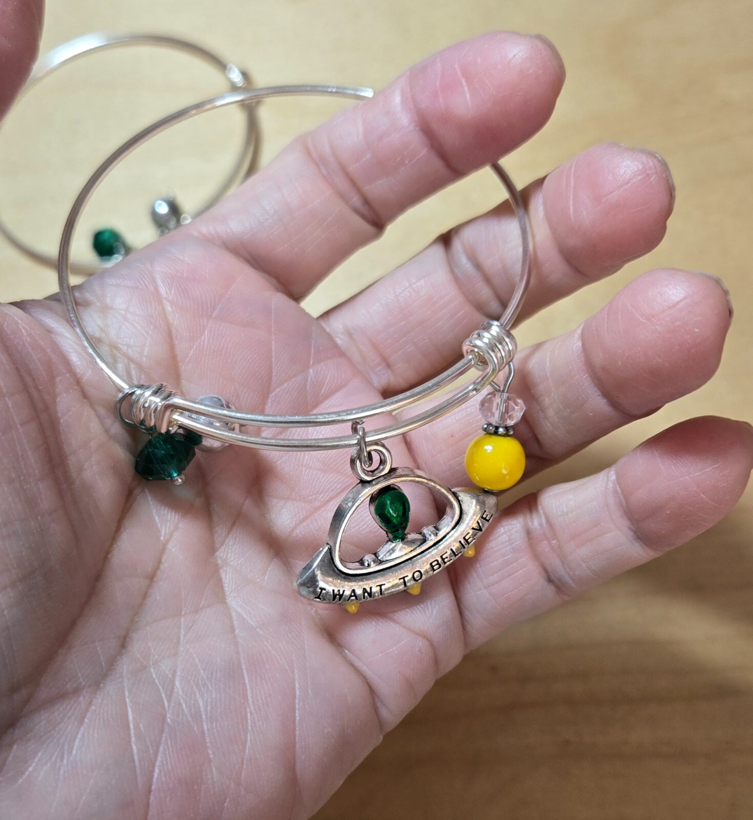 Bangle Bracelet Lot Hairdresser charm Science Alien Rocket Star Handmade 8 pc