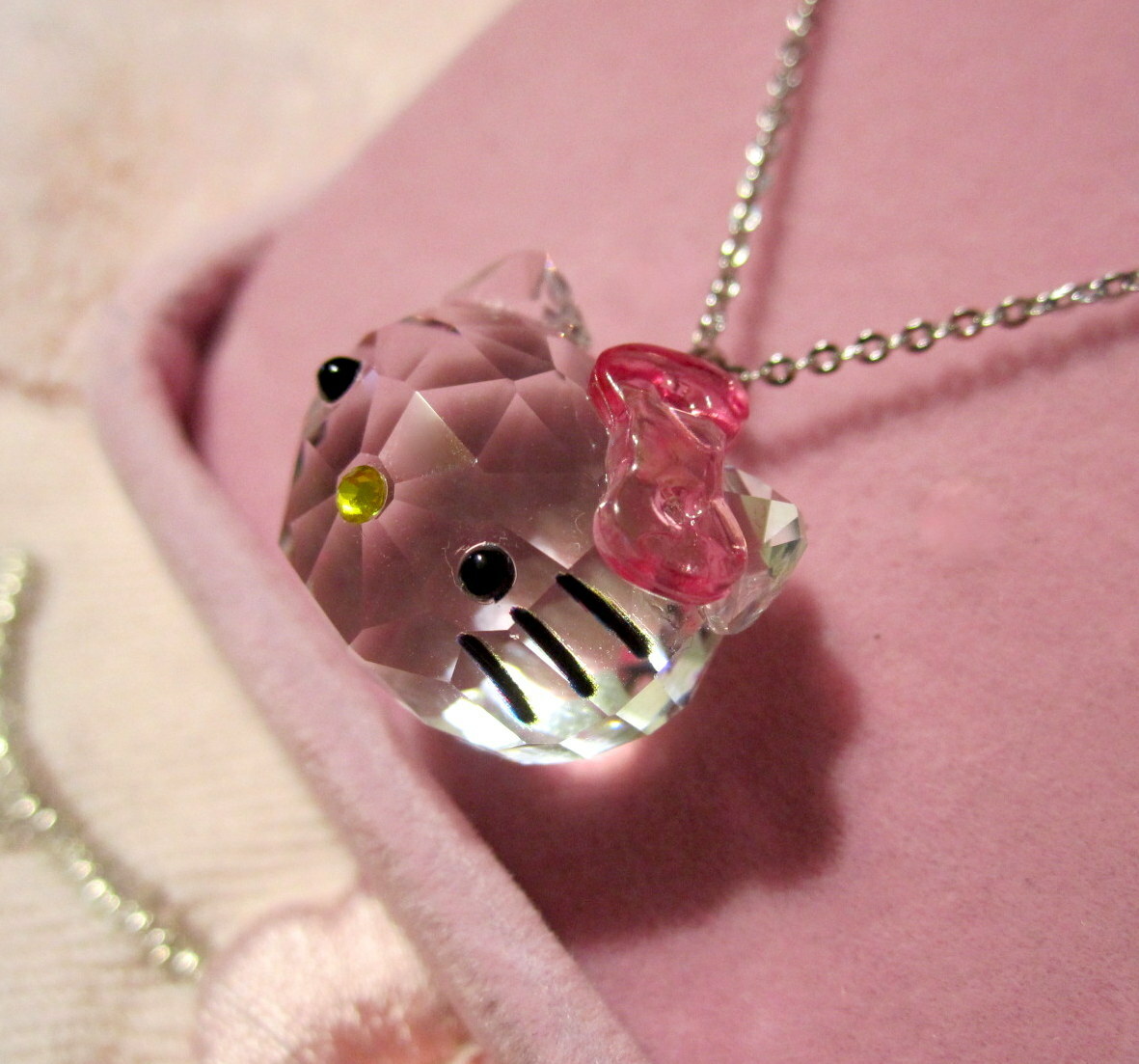 Hello Kitty Necklace – Genuine Austrian Crystal – STUNNING!