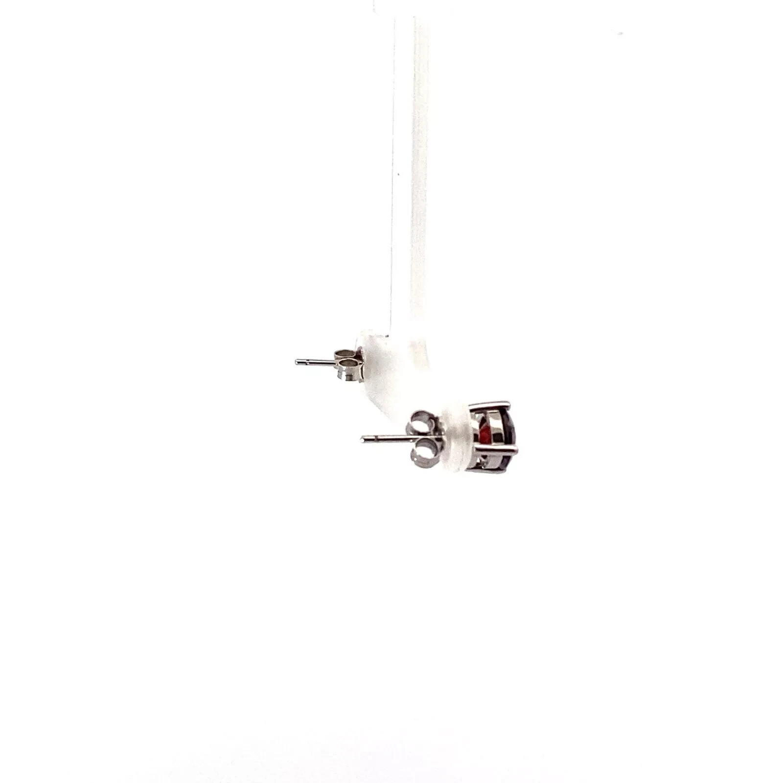 Anna Zuckerman 2 Carat Garnet Red Crystalline Sterling Silver 925 Earring Studs