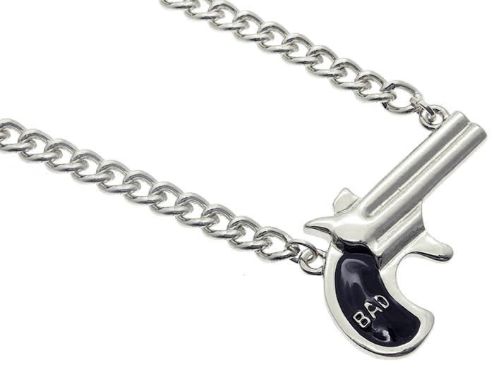 Hip Hop Urban Fashion Silver Derringer Gun / Pistol BAD Bling Earrings