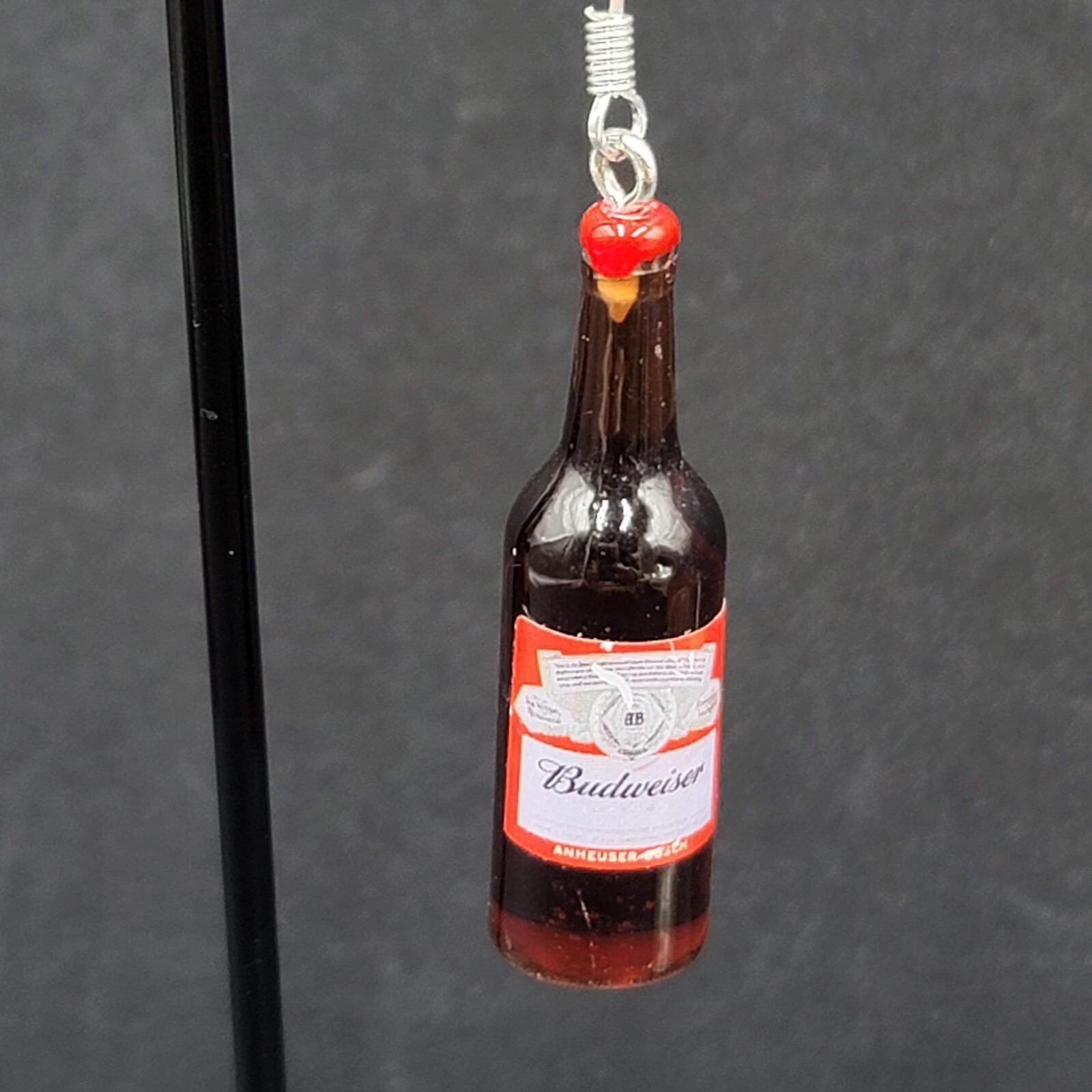 Budweiser Beer Bottle Pierced Earrings 1 5/8″ NEW