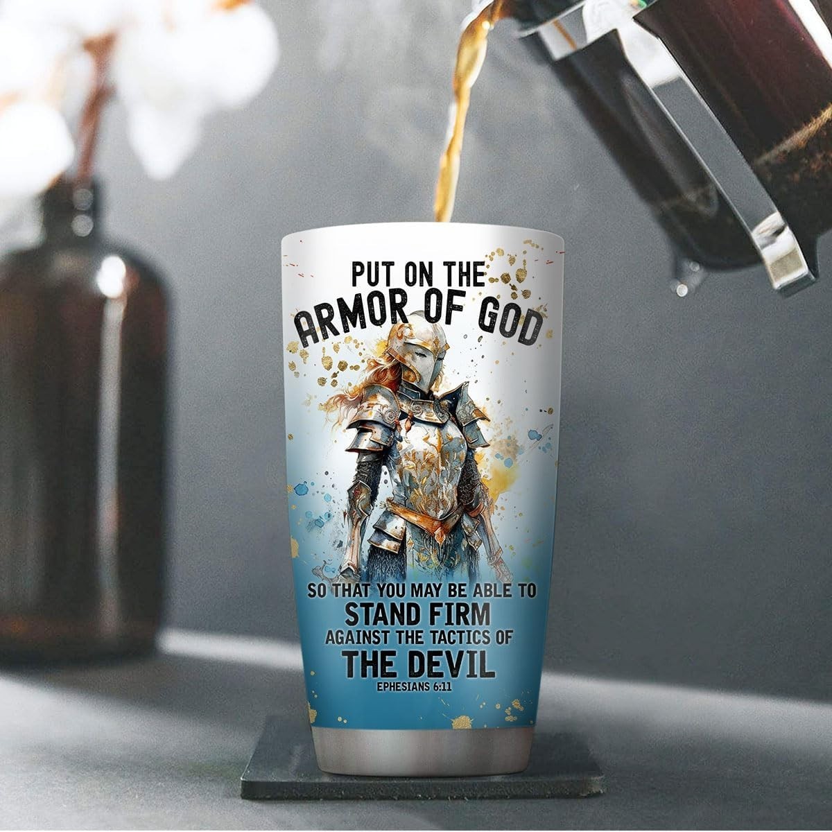 Insulated 20oz Christian Tumbler – Keeps Drinks Hot or Cold, Perfect for Travel