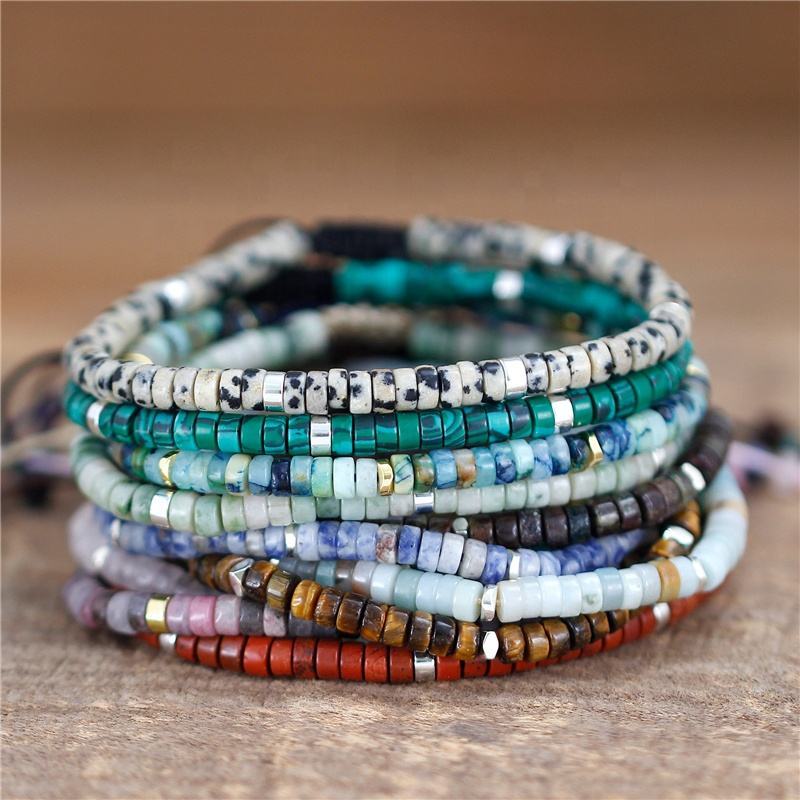 Natural Crystal Stone Bracelet Gemstone Healing Bracelet Dainty Style Handmade