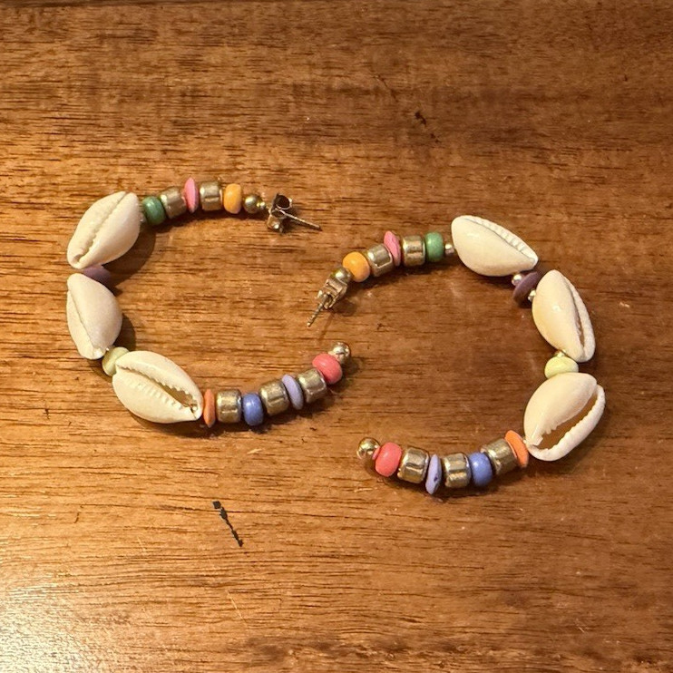 Multicolor Beaded Shell earring Beach Boho