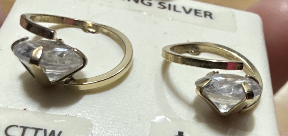 18 K Gold-plated CZ Hoop Earring Solitaire Stone 1/4 CTTW Lymph Drainage Stud