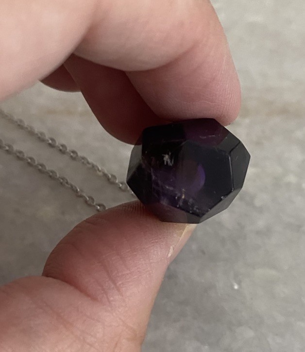 Beautiful Amethyst Perfume Oil Bottle Pendant Necklace Chain 20.75”