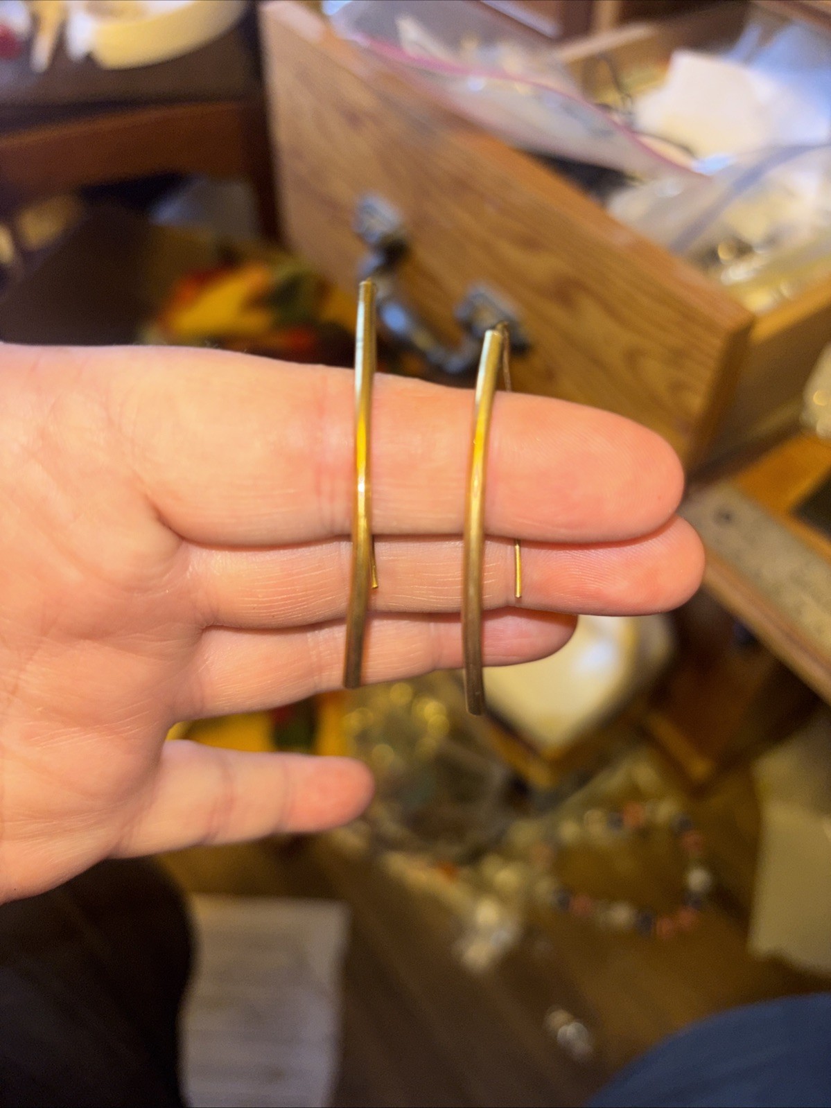 brass threader earrings