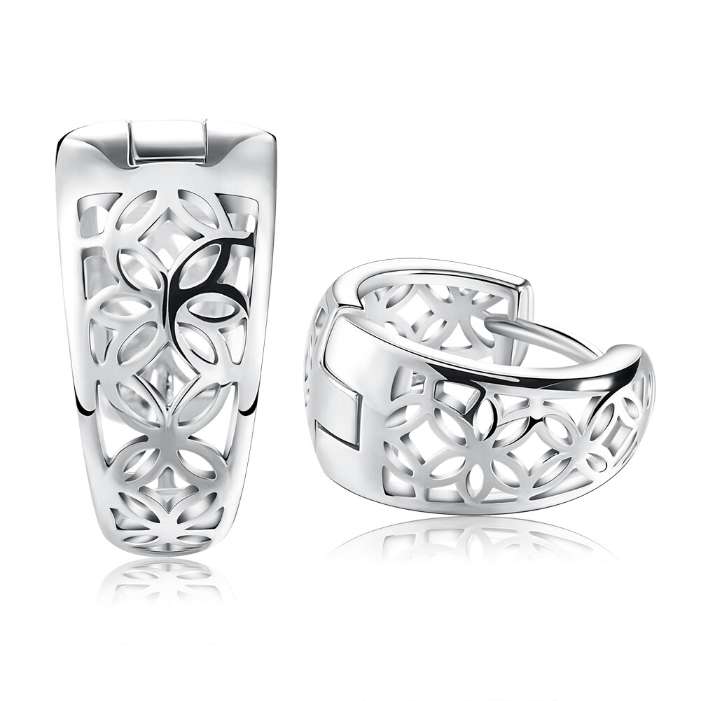 Filigree Wide Hoop Earrings for Women Gold Plated Ginger Lyne Collection