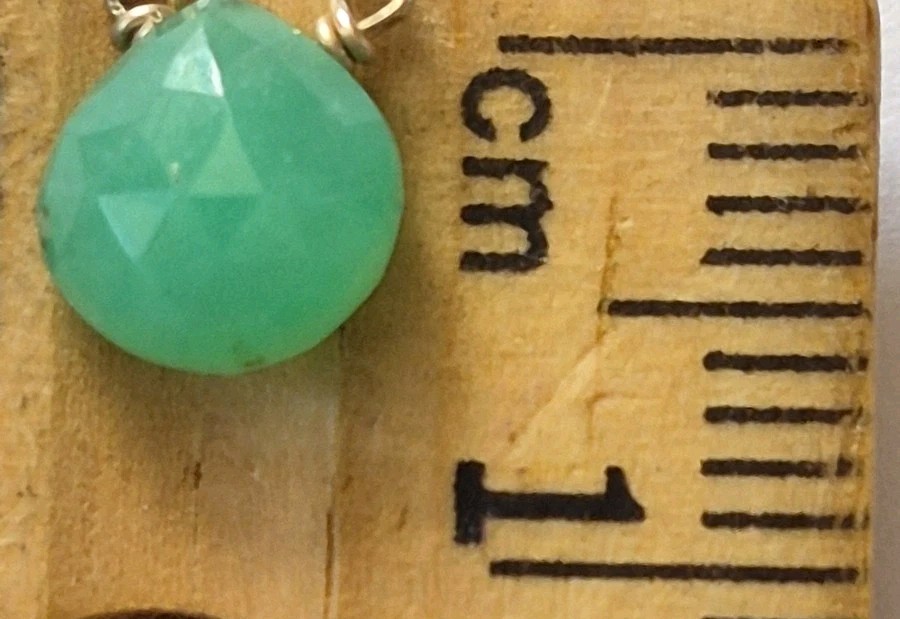 Leila Necklace Lite Green Faceted Stone Gold Filled 16″ Chain Spring Ring Clasp