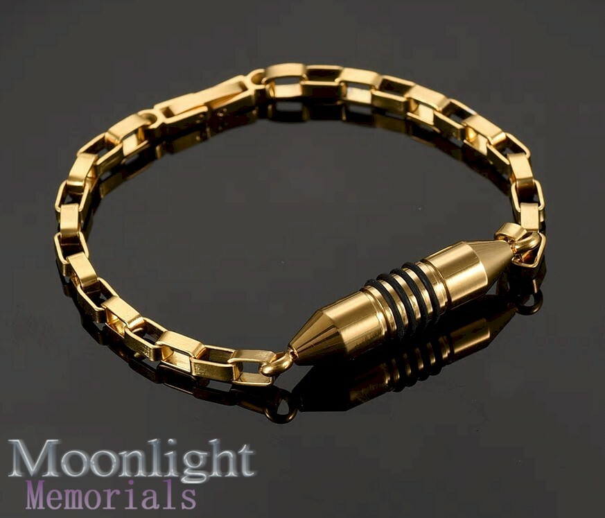 New Stainless Steel Cylinder Cremation Memorial Urn Ashes Bracelet