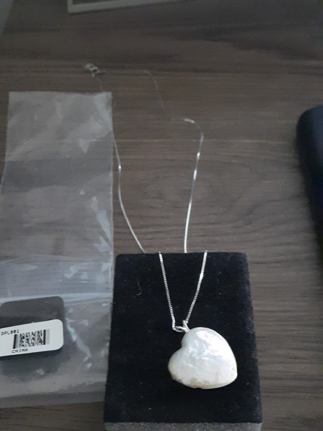 Brand New JTV#DPL001: Fresh cult.pearl,rhod over sterling silver 18″ heart neckl
