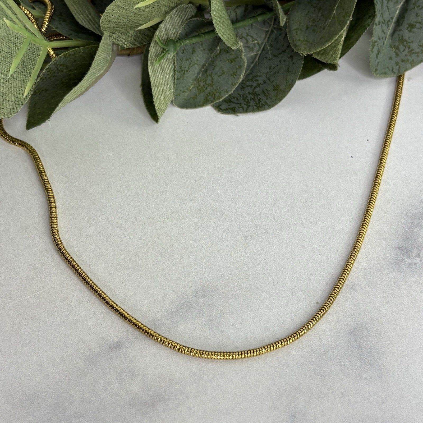 Bronze Milor Italy 36” Yellow Gold Plate Snake Chain Necklace Long
