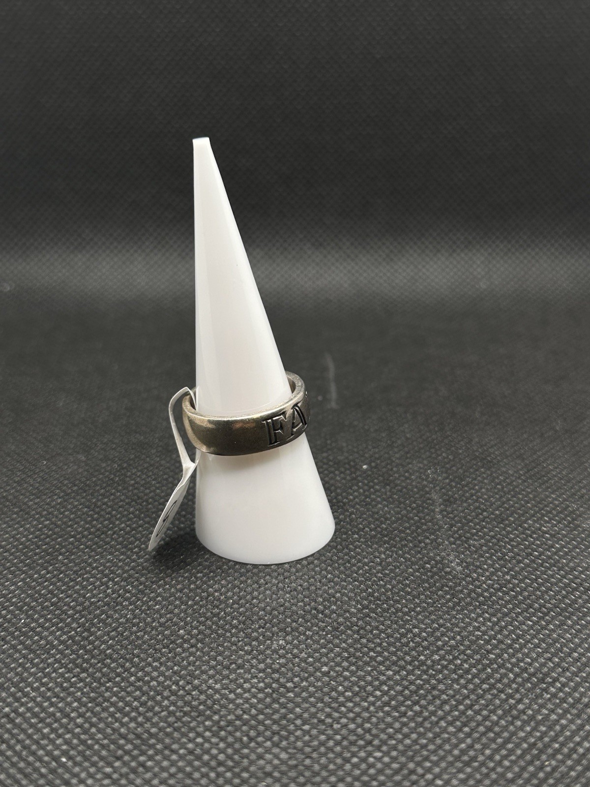 Beautiful Wide Band Thick & Heavy ‘FAITH’ in Block Letters Sterling Silver Ring