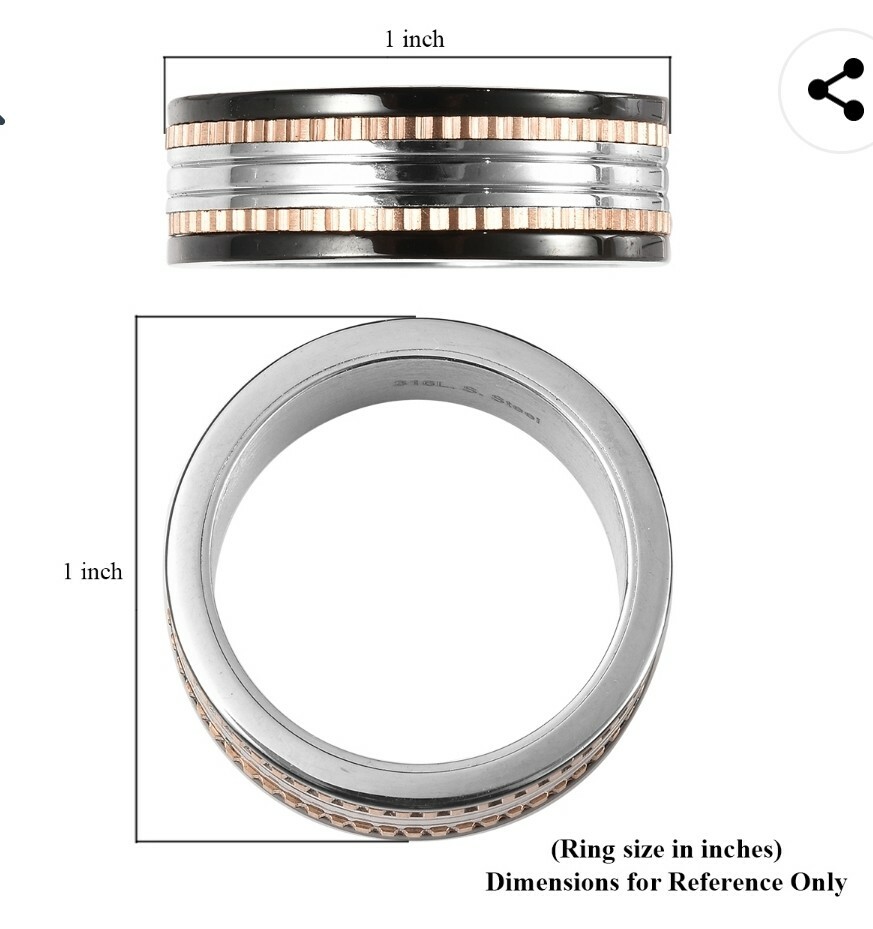 Multi-Row Spinner Band Ring in ION Plated YG & Stainless Steel (Size 7.0)