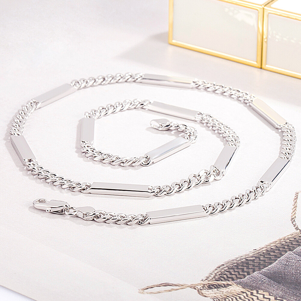 Stunning Sterling Silver Cuban Link Chain Necklace Hip-Hop Punk Rock Men Women