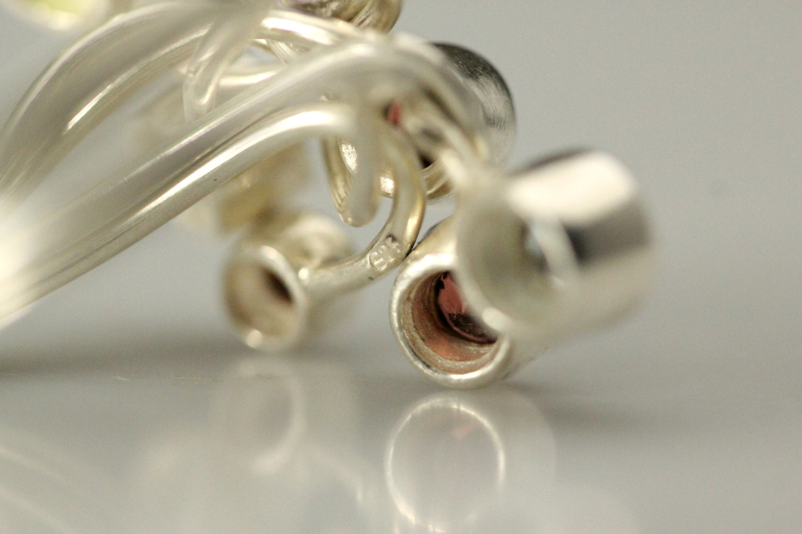 Multi-color Stone Four Wire 925 Sterling Silver Artisan Ring 8.6g sz 8(RIN9294)