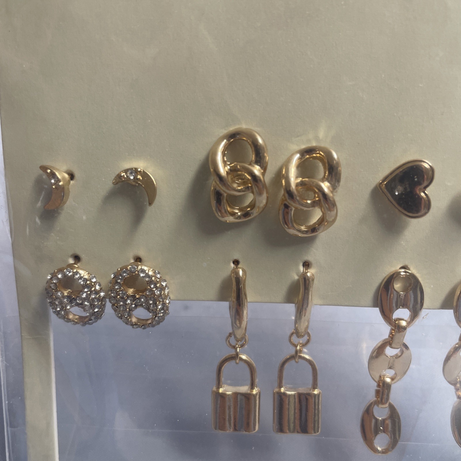 No Boundaries Hypoallergenic 6-Pair Gold Toned Heart Earrings Set New