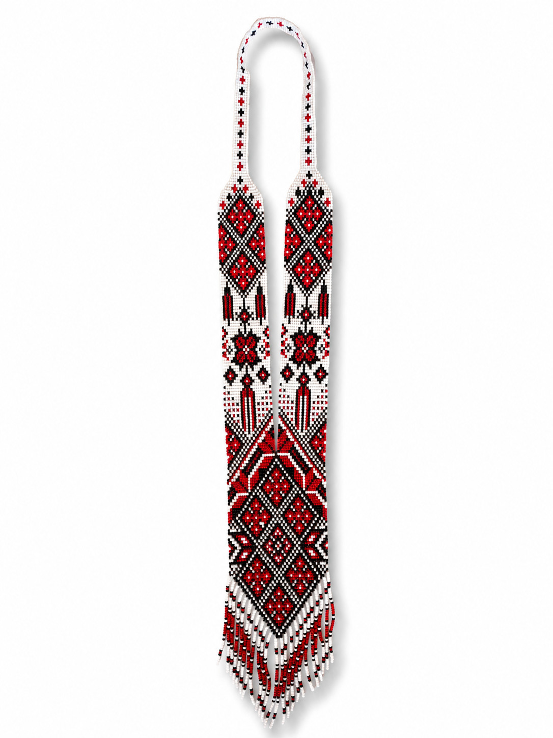 Handmade Ukrainian Gerdan Necklace Preciosa Beaded Folk Jewelry 57cm
