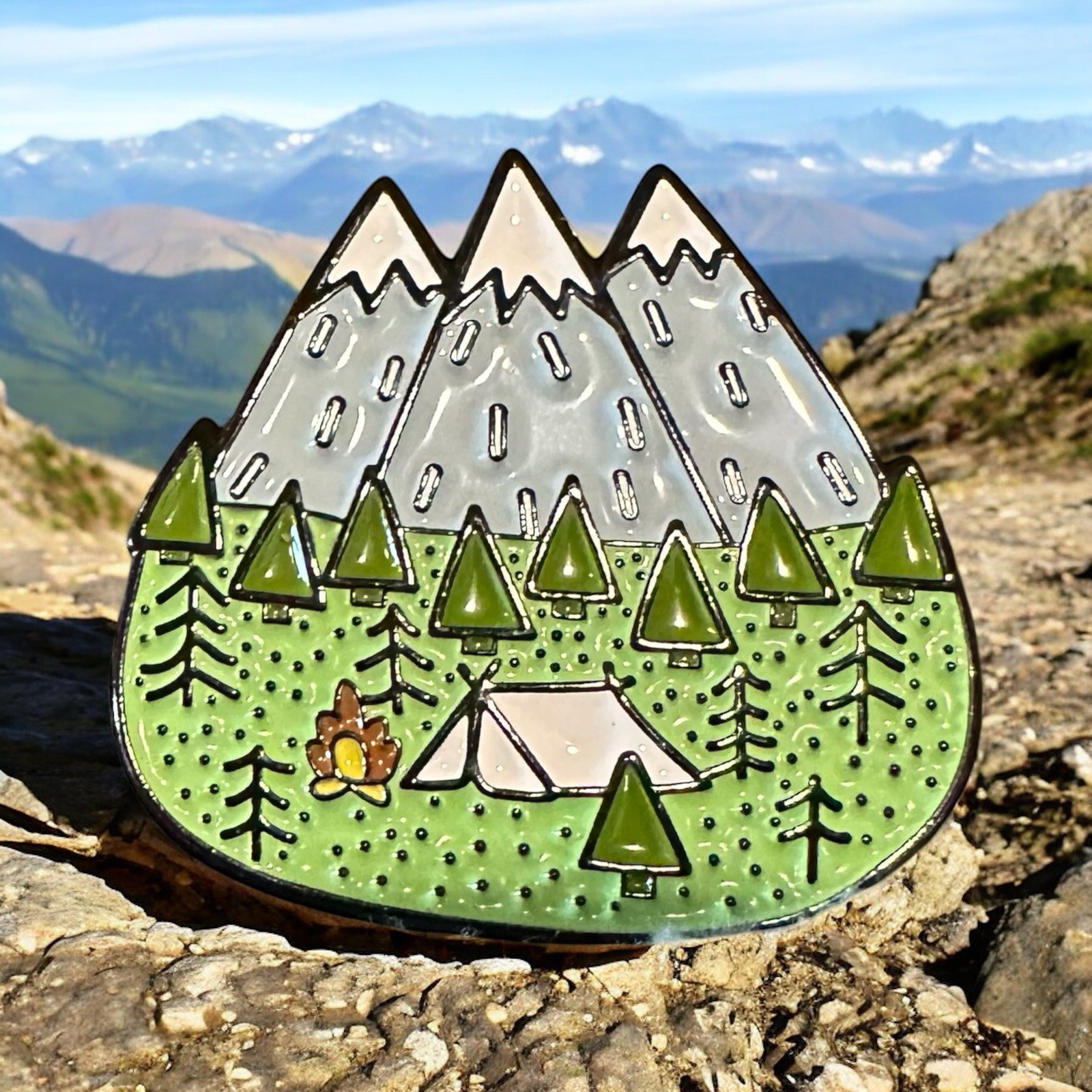 Enamel Pin Adventure Outdoors Brooch Backpack Travel Camping Hiking Mountains