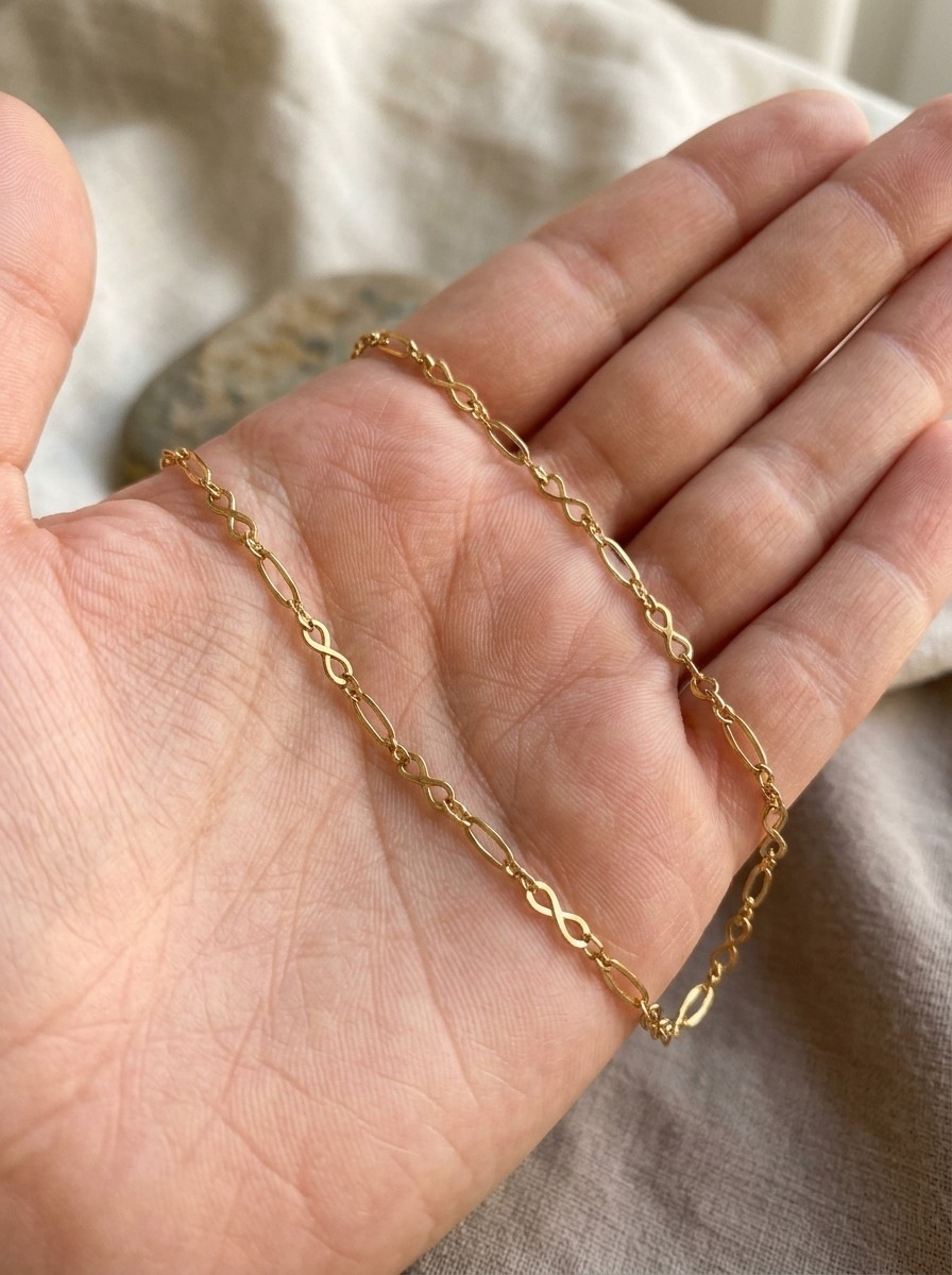 18K Gold Plated Dainty Link Chain Necklace for Women Waterproof & Anti-Tarnish
