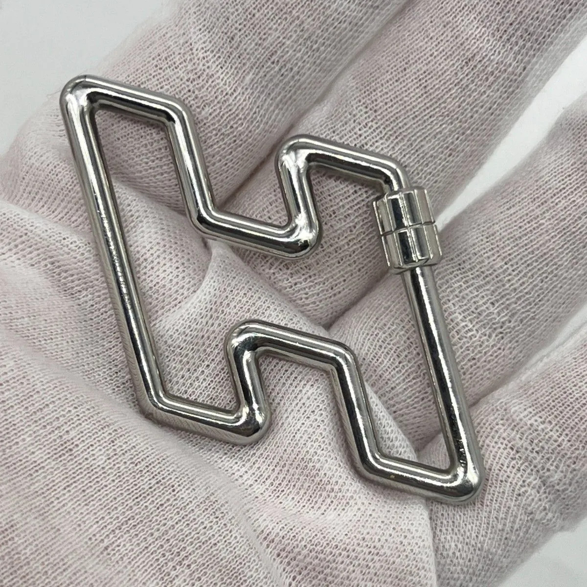 HERMES H To Speed Key Ring Charm Silver GP