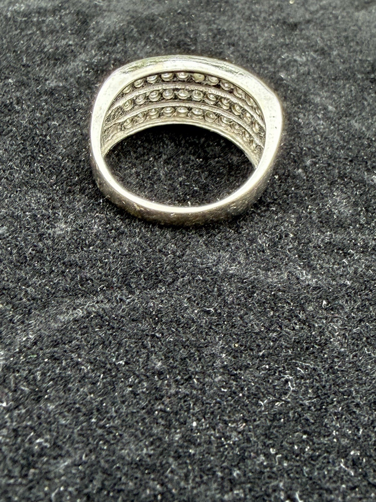 14k White Gold Band Ring w/1.00 Karat Diamond 3- Row Channels