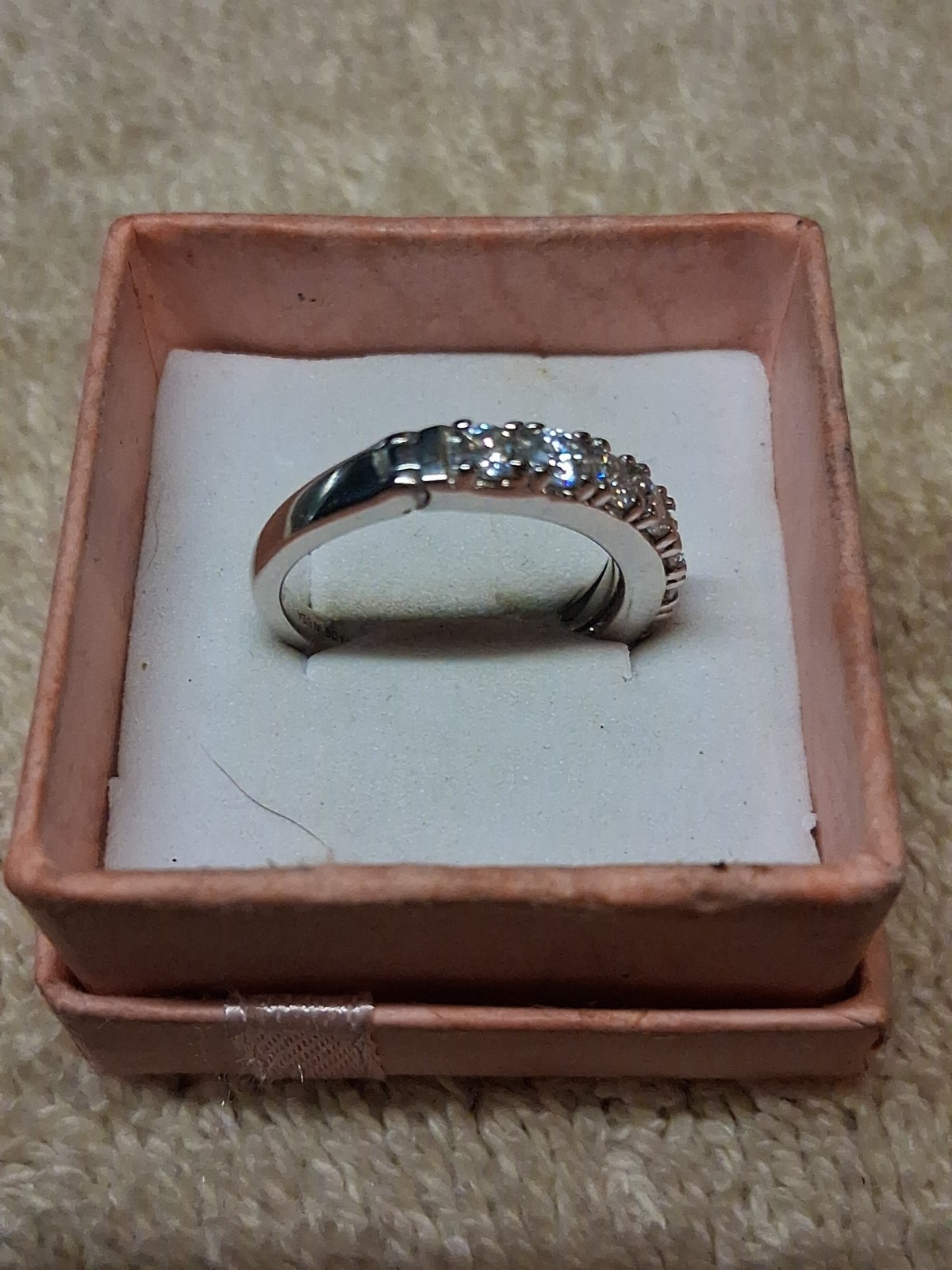 Size 6.0 Rhodium Over Sterling Arthritis Band Ring In Moissanite 1.00 TCW (1085)