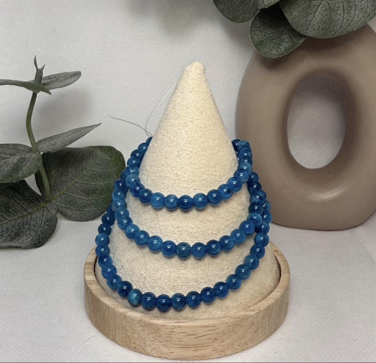 Apatite Blue Triple Bracelet 5.5MM