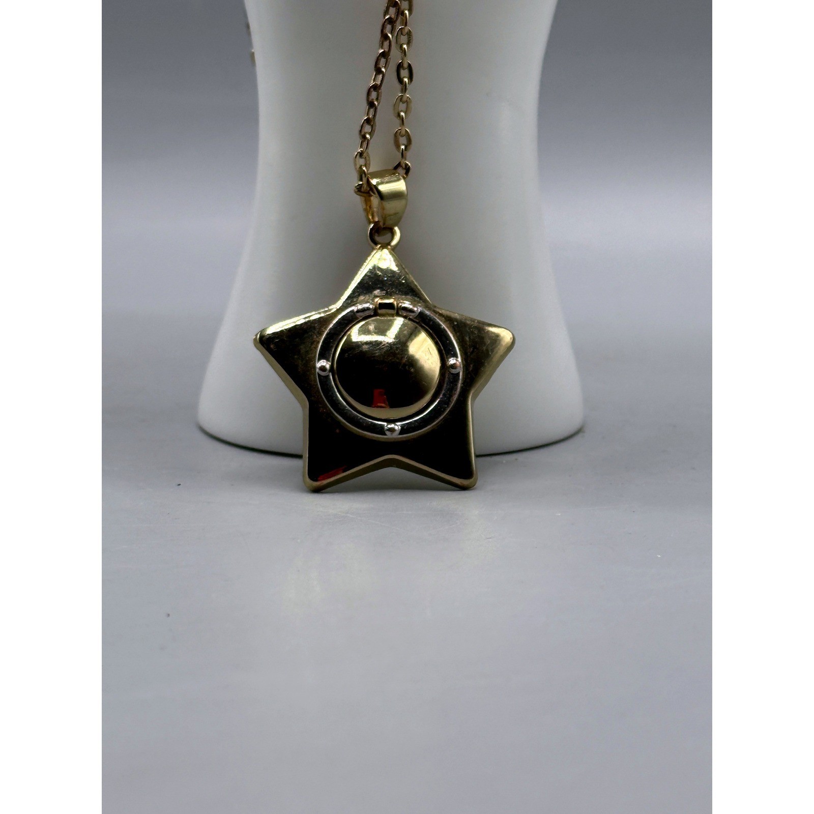 Sailor Moon Gold Star Locket Pendant Necklace Anime Cosplay Vintage Style