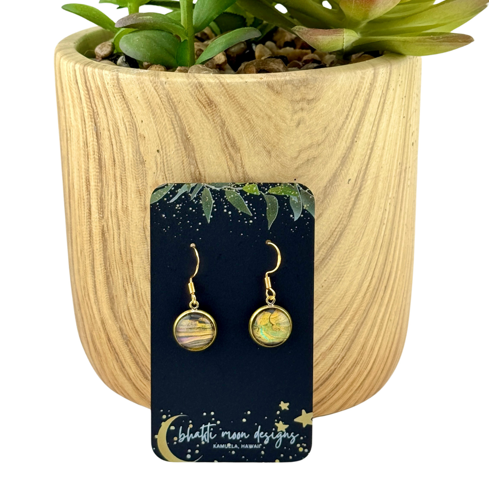 Dangle Earrings Handmade “Changing Vistas” Electroplated Sterling SilverEarwires