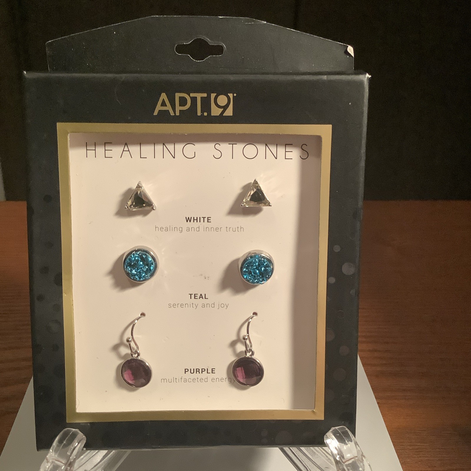 Apt 9 healing stones earrings trio