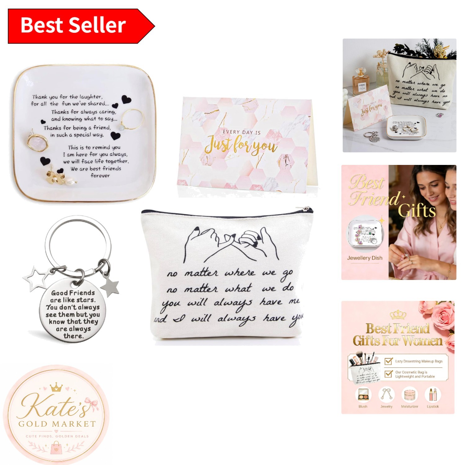 Unique Gift Ideas for Her: Luxury Basket with Ring Dish & Friendship Treasures