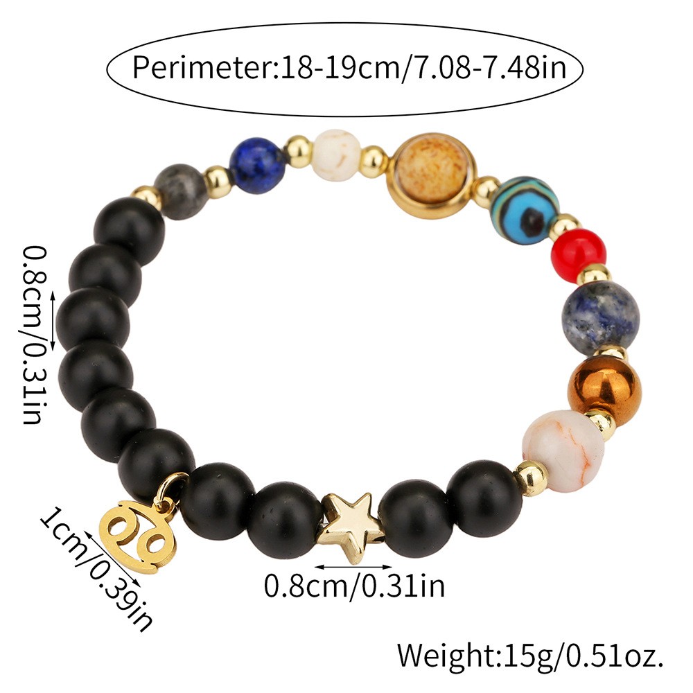 12 Constellations & 8 Planets Natural Stone Beads Friendship Bracelets Gifts