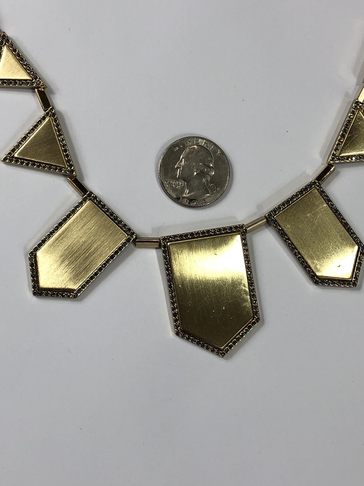 House of Harlow Necklace Pennant Pendant Rhinestone – 19.5 in