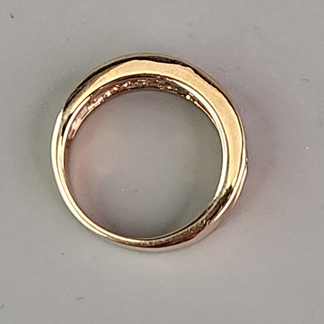 Rhinestone Baguette Ring Clear Gold Tone Small 5