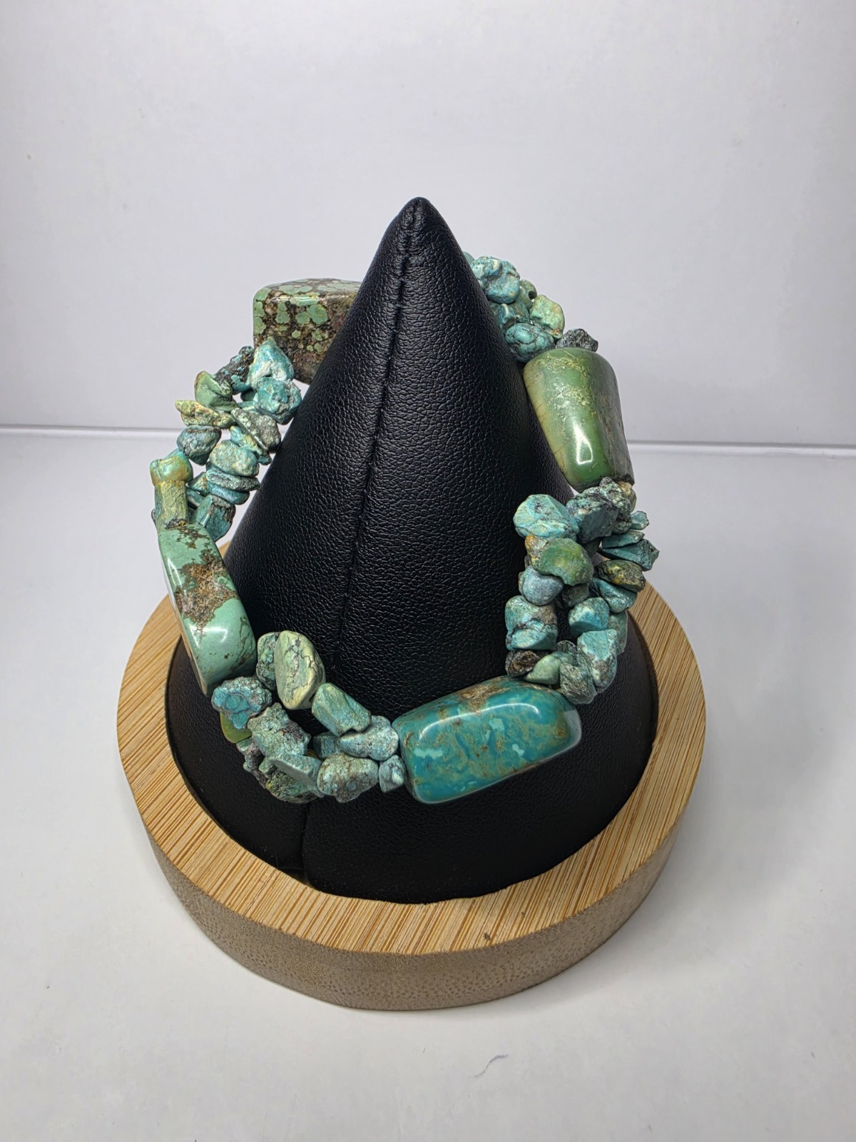 Turquoise Rough Cut Bracelet Stretchy Adjustable Band Vintage Southwestern