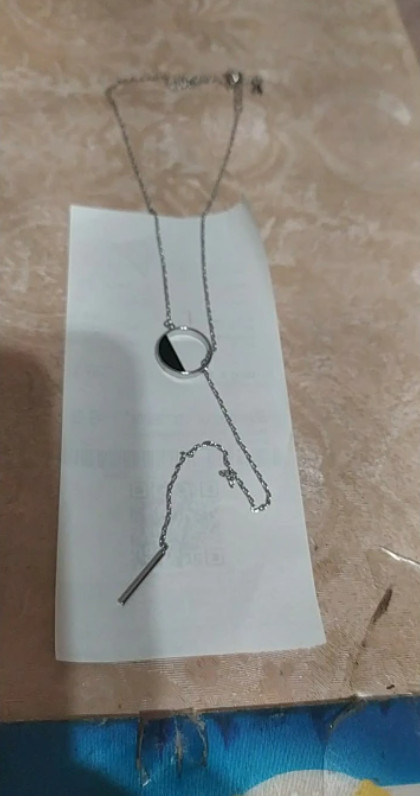 Silver Necklace 925 Sterling Shiny And Exquisite Round Rectangle Choker Jewelry