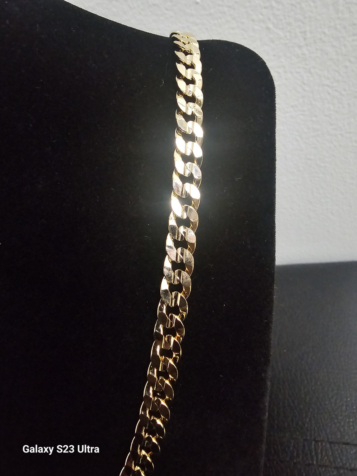 30in 14k Gold-Plated brass-7.0mm diamond cut Cuban Link Chain Lobster Clasp