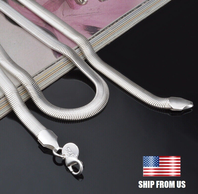 925 sterling solid silver snake chain Men Women necklace Jewelry 16 -24 inch USA