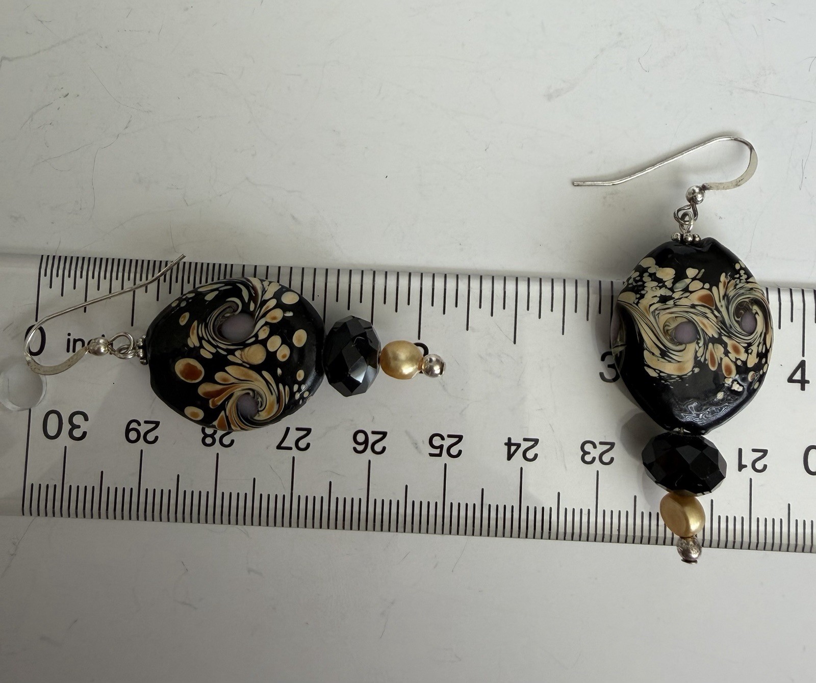 Donna Dressler NWT 925 Artisan Lampwork Glass & Pearl Bracelet &Earrings set!