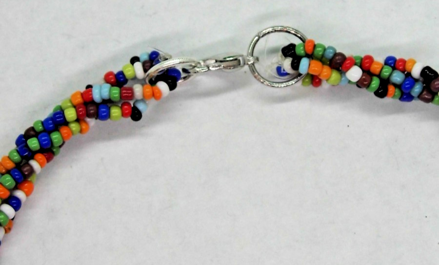 Necklace, 18″ Multicolor Beads, 4 Twisted Strands – Details Below (#13)