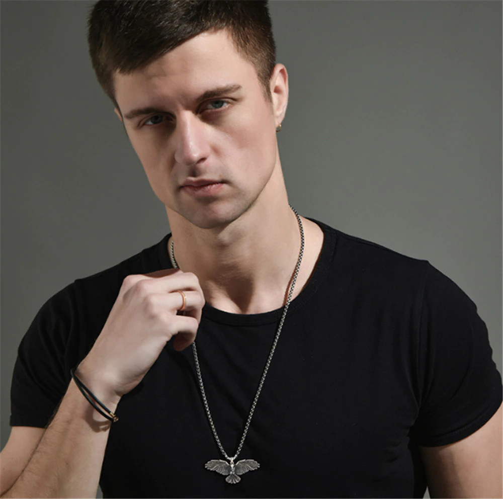 Fashion Jewelry Silver Eagle Bird Pendant Necklace Chain 1-190