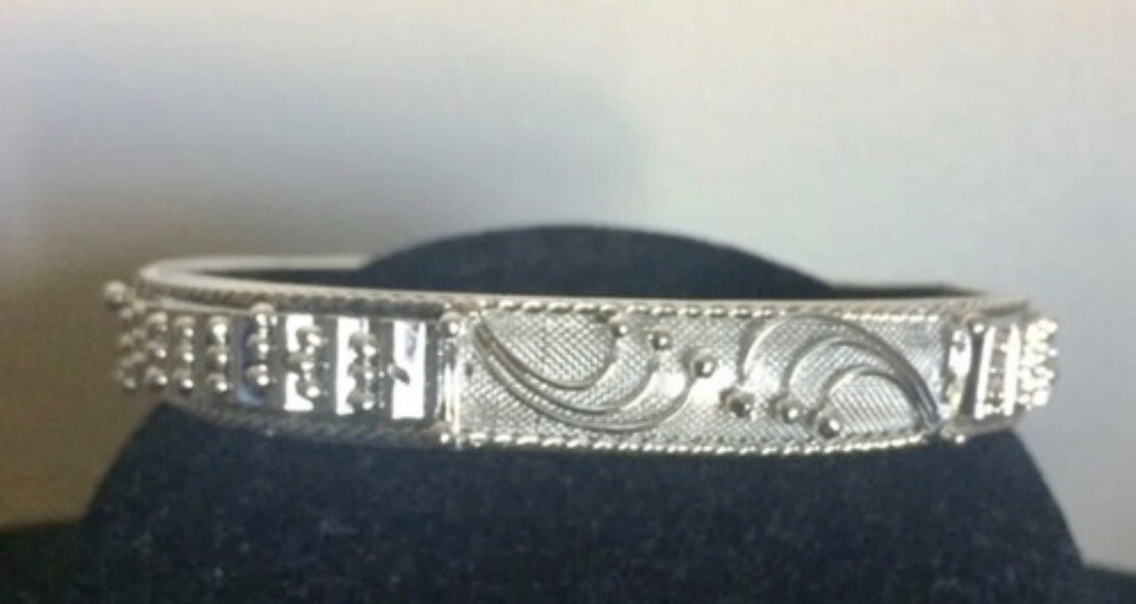 Silver Colored Bracelet Bangle Excellent Used Condition 2-3/4”D x 1-3/8”W