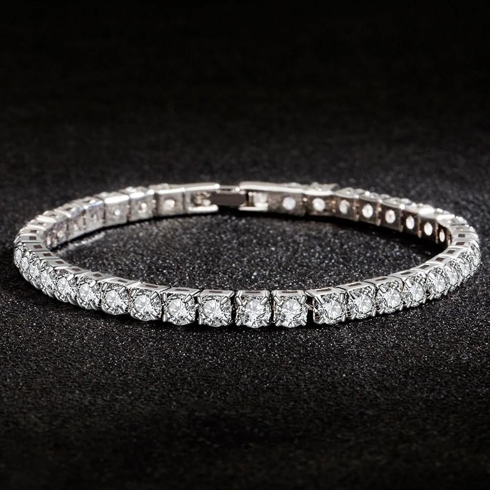 Women’s Tennis Bracelet 925 Sterling Silver Moissanite Wedding Jewelry Gift