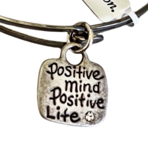 Brighton Butterfly Charm Message Bangle Bracelet POSITIVE MIND POSITIVE LIFE NWT