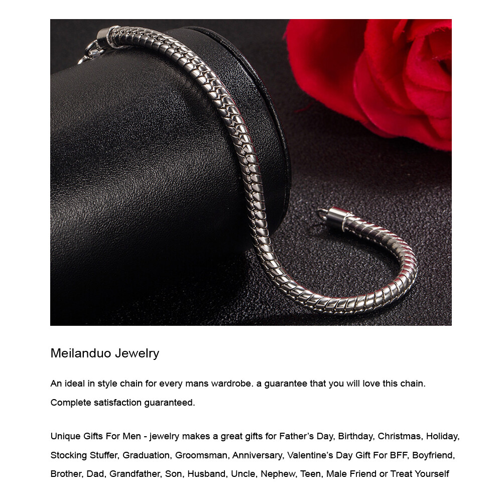 Genuine 925 Sterling Silver Round Snake Chain Bracelet 4mm 6.7″-9″ for Men Boys