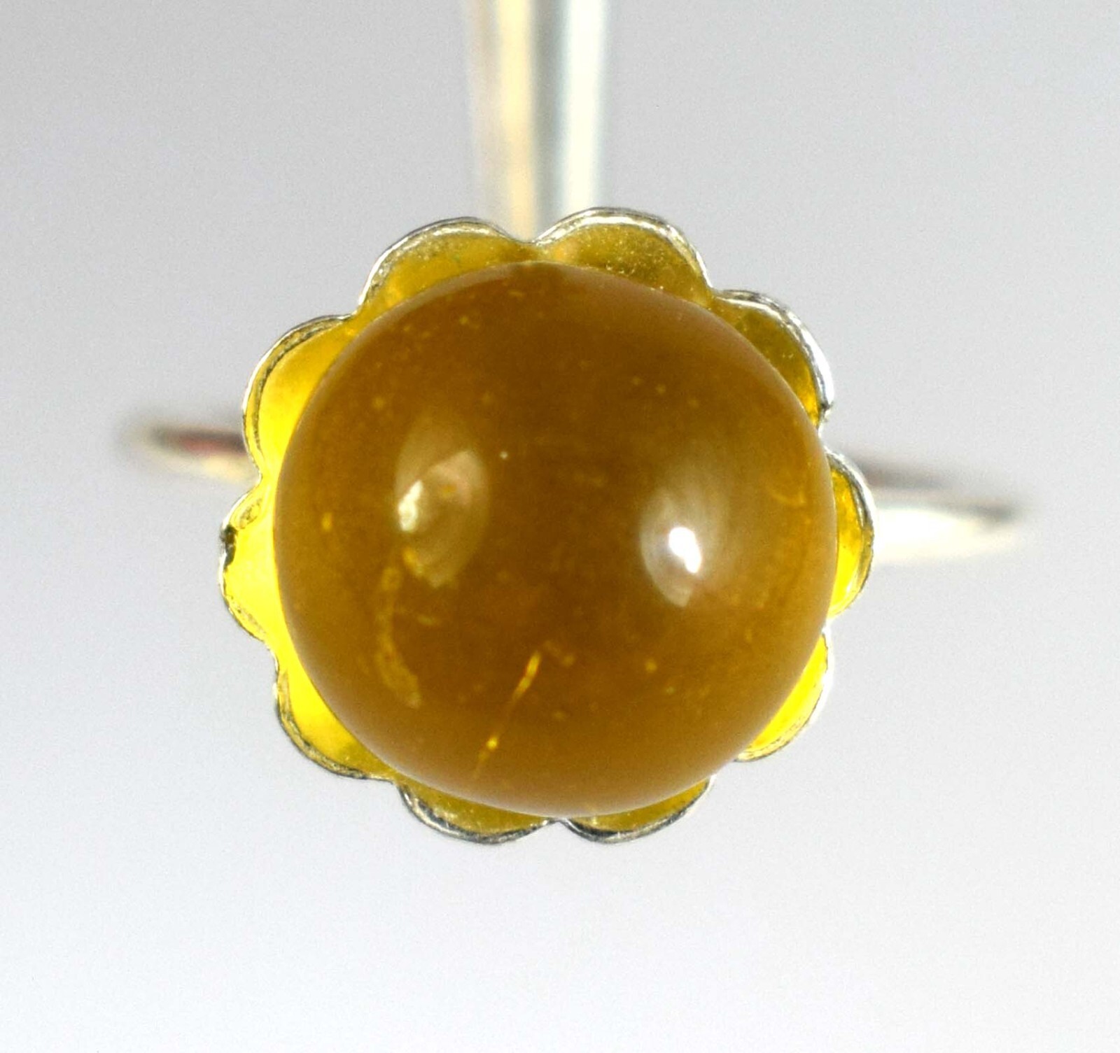 Anniversary Present 18.50 Ct Brazilian Yellow Topaz Gemstone Ball Unisex Ring
