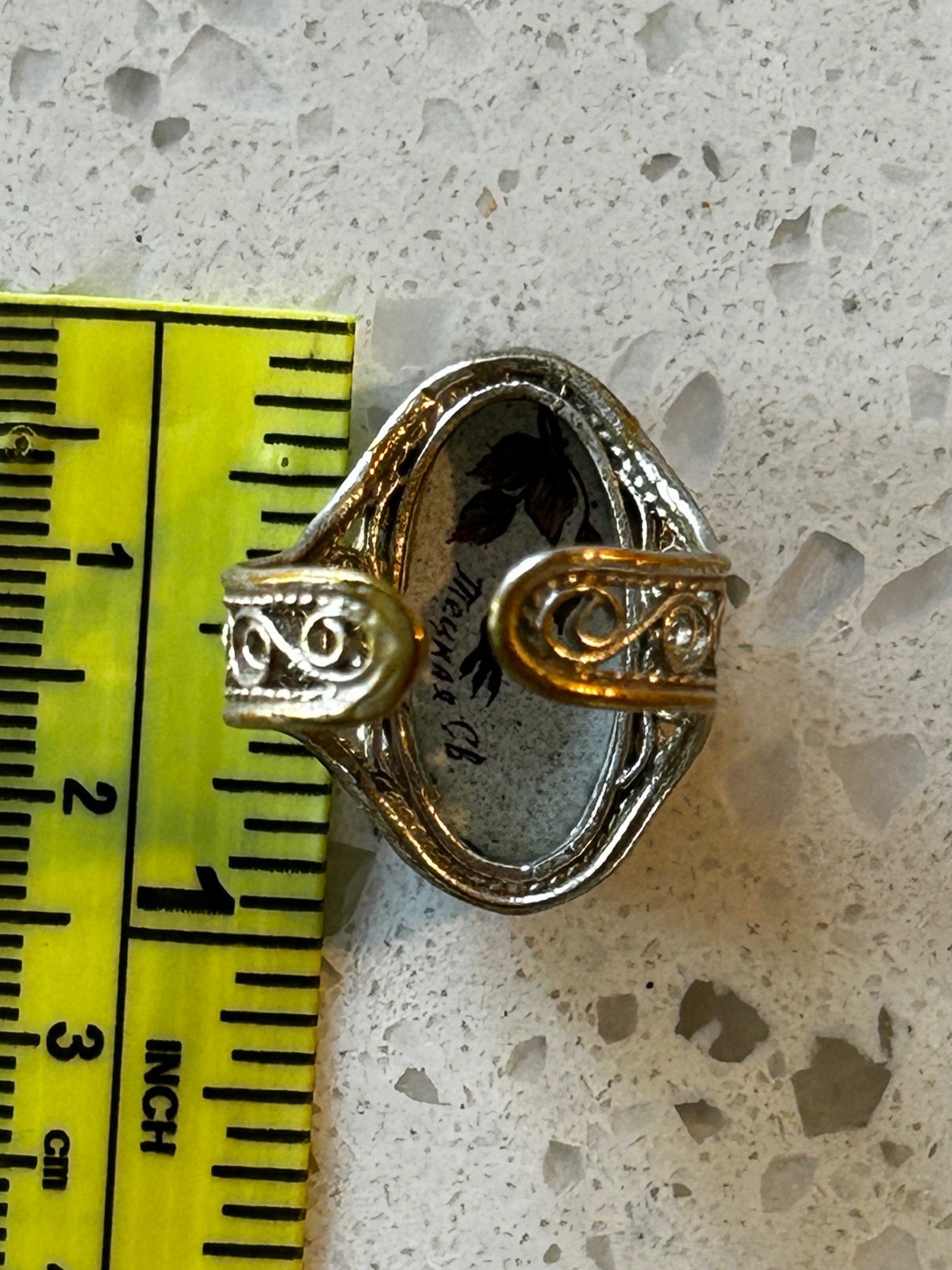 Pink Rose earrings ring pendant set Russian Finift hand painted jewelry