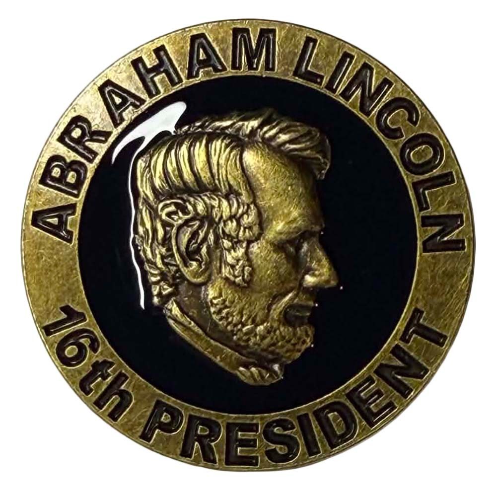 Wholesale Lot of 12 Abraham Lincoln 16th President Round Hat Cap Lapel Pin
